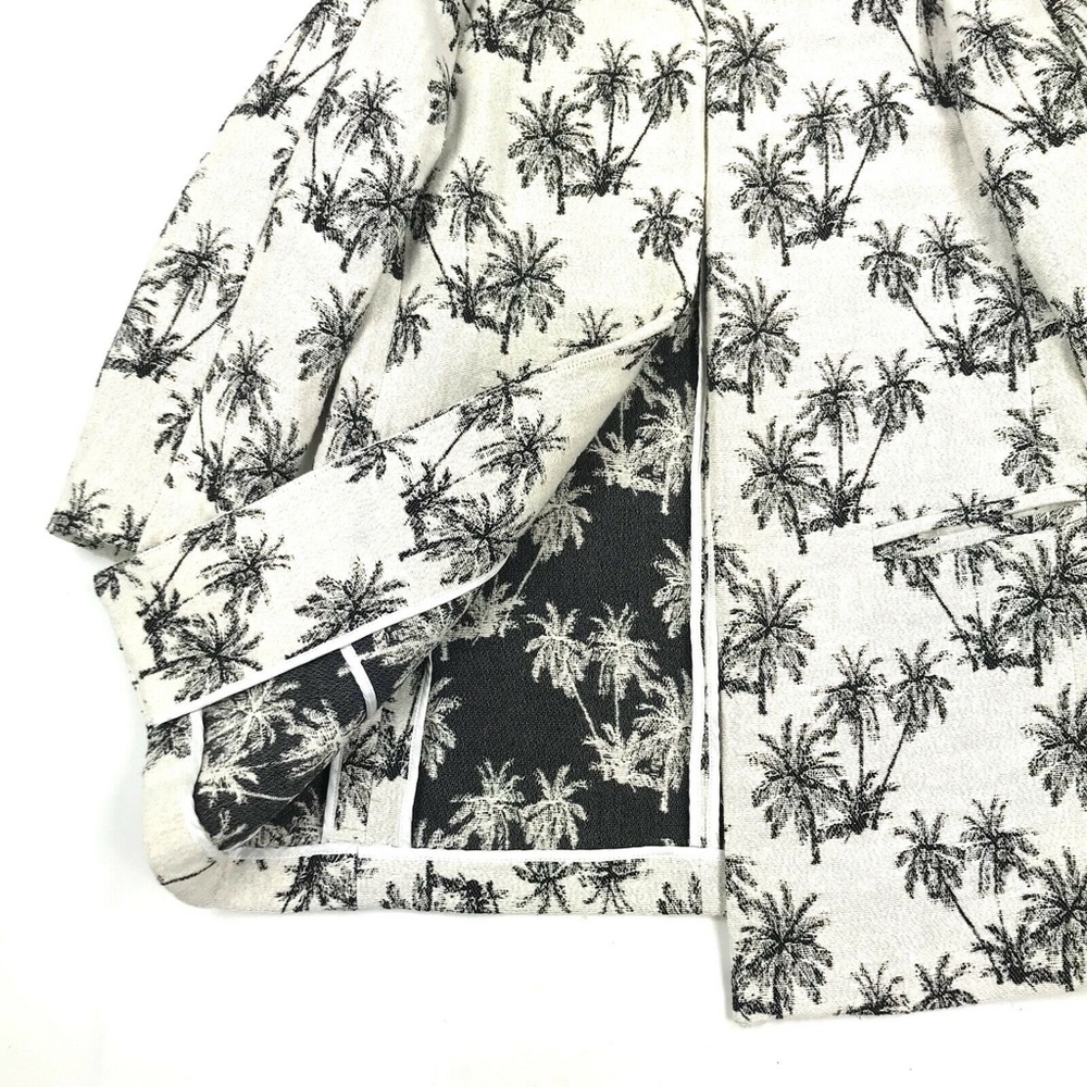 Zara Basic Collection Jacquard Coat Jacket Sz L - Picture 5 of 6